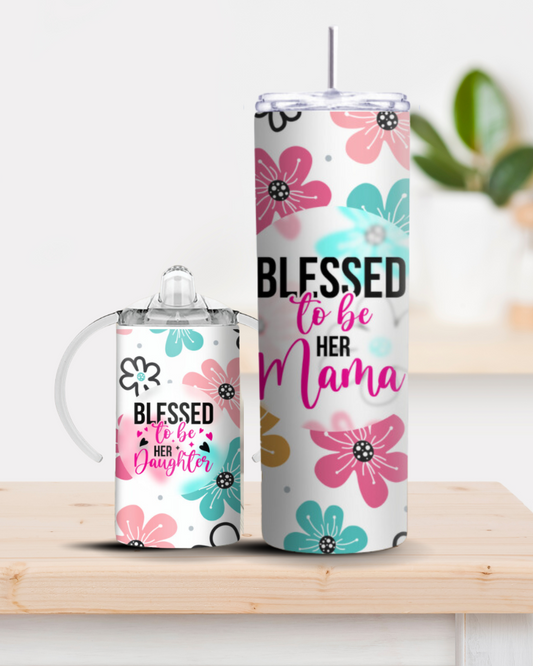 Blessed Mama and Daughter Tumbler Set